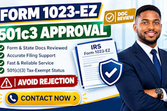 file irs form 1023 ez for 501c3 nonprofit tax exempt approval