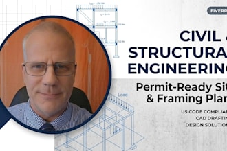 design civil site plans and structural engineering plans for US permits