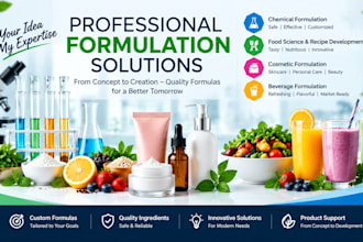 do chemical formulation, food science recipe, cosmetic and beverage formula