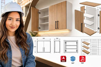 wall cabinet fabrication drawings, kitchen cabinet cad plan and cut lists