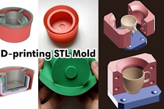 do custom 3d printable mold, design for chocolate, silicone casting and baking