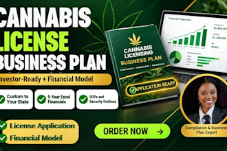 write a cannabis business plan for licensing, funding