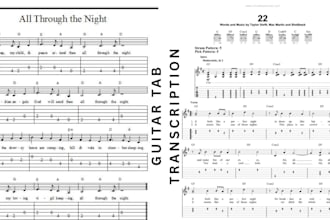 transcribe guitar and bass into tabs and sheet music