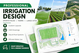 professionally design sports field, farm, and large scale irrigation plans