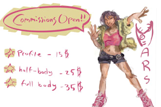 do a digital art commision in a semi realistic style