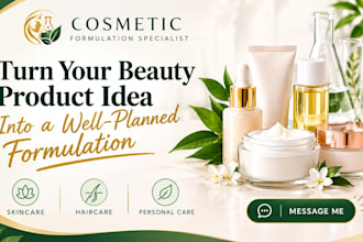 develop custom skincare, haircare and cosmetic formulations