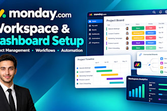 setup monday com project management workspace dashboard workflow consultant