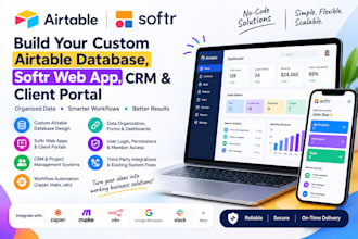 design airtable database, softr app, and workflow automation