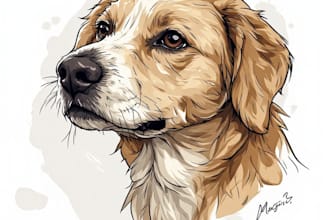 draw pet portrait, digital art, dog portrait, pet memorials