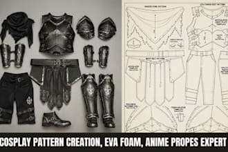 do custom eva foam cosplay armor sewing patterns with printable pdf templates