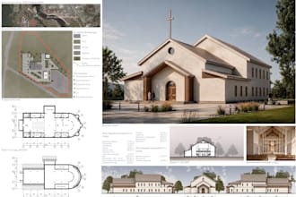 develop custom church building plans, elevations and architectural drawings