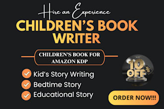 do children book writing, picture book, bedtime stories and rhyming  stories