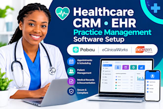 setup healthcare CRM ehr pabau practice management software systems for clinics
