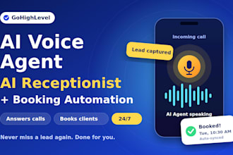 build gohighlevel voice ai agent, ai receptionist and booking automation