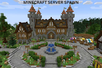 build custom minecraft server spawn, smp survival spawn, lobby, hub and terrain
