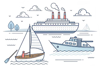 draw your boat into custom vector illustration