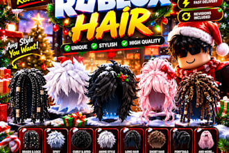 create custom roblox 3d hair in any style