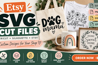 create custom svg cut files and cricut designs for etsy