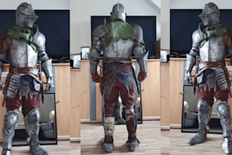 do 3d cosplay creation wearable fantasy knight armor 3d helmet 3d mask for con