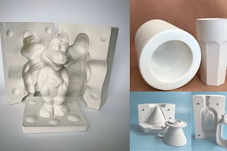 design 3d printable plaster mold for jewelry and ceramic slip casting
