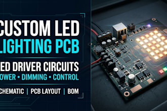 design custom led lighting pcb and led driver circuits, schematic design