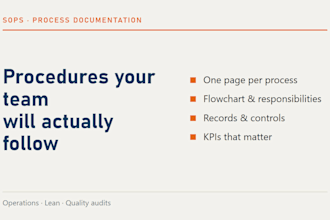 write sops and process documentation for your operations
