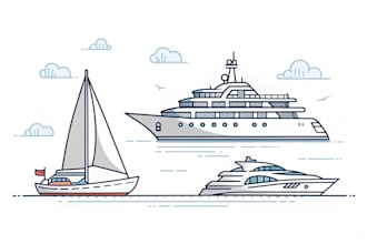 draw your boat into vector art illustration
