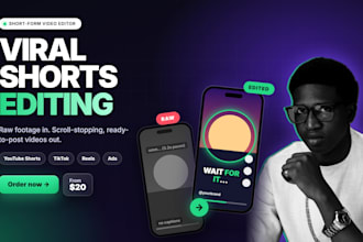 do viral video editing for youtube shorts, tiktok, reels and video ads