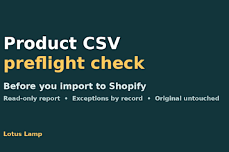 preflight check your shopify or product CSV before import