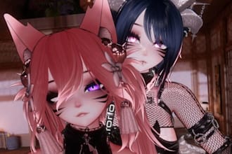 create custom vrchat avatars, vr character, furry nsfw avatar, 3d anime vrc