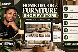 design home decor shopify store, furniture and interior shopify website
