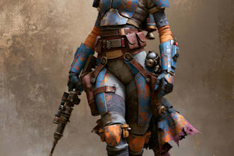 design sci fi soldiers with advanced armor and weapons