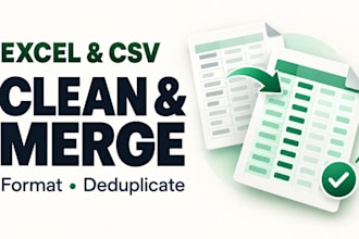 merge and clean your excel and CSV files
