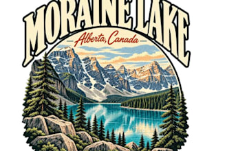 design vintage mountain wildlife logo and nature adventure illustration