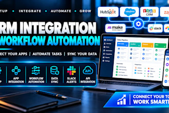 integrate hubspot, salesforce, zoho CRM, zapier, make, slack and airtable
