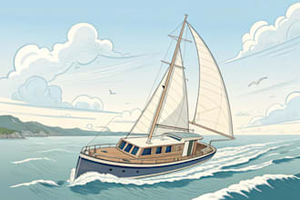 draw your boat into custom vector illustration