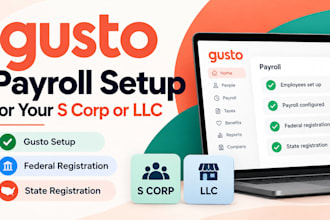 set up gusto payroll for s corp or llc with federal and state registration