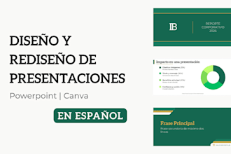 design or redesign powerpoint and canva presentations in spanish