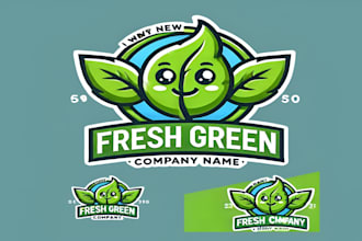 do wonderful make fresh green leaf mascot logo design