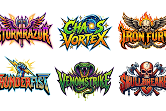 create a power thrash metal band logo