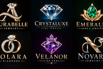 design a professional, diamond, crystal, gemstone, jewelry, elegant gem logo