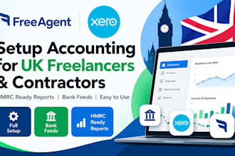 set up freeagent or xero UK freelancers with hmrc ready report and bank feeds