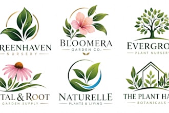 design a professional botanical, gardening, nursery, flower, eco plant logo
