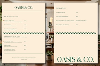 design a professional menu for everything