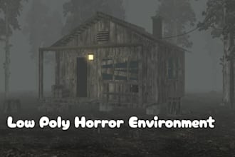 create stylized psx ps1 ps2 low poly environment retro horror maps game assets