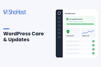 do monthly wordpress maintenance, updates, backups and security care