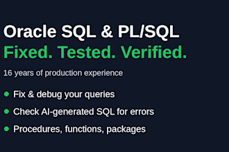 fix debug or write your sql plsql task verified not just ai generated