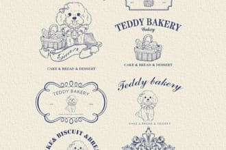 design vintage dog training, pet grooming and retro pet logo