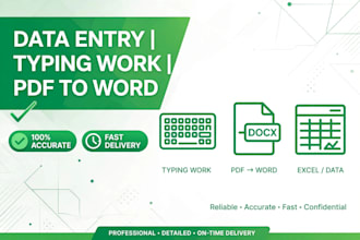 do data entry, typing work and pdf to word