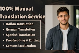 translate and proofread german, italian, and spanish texts to native quality